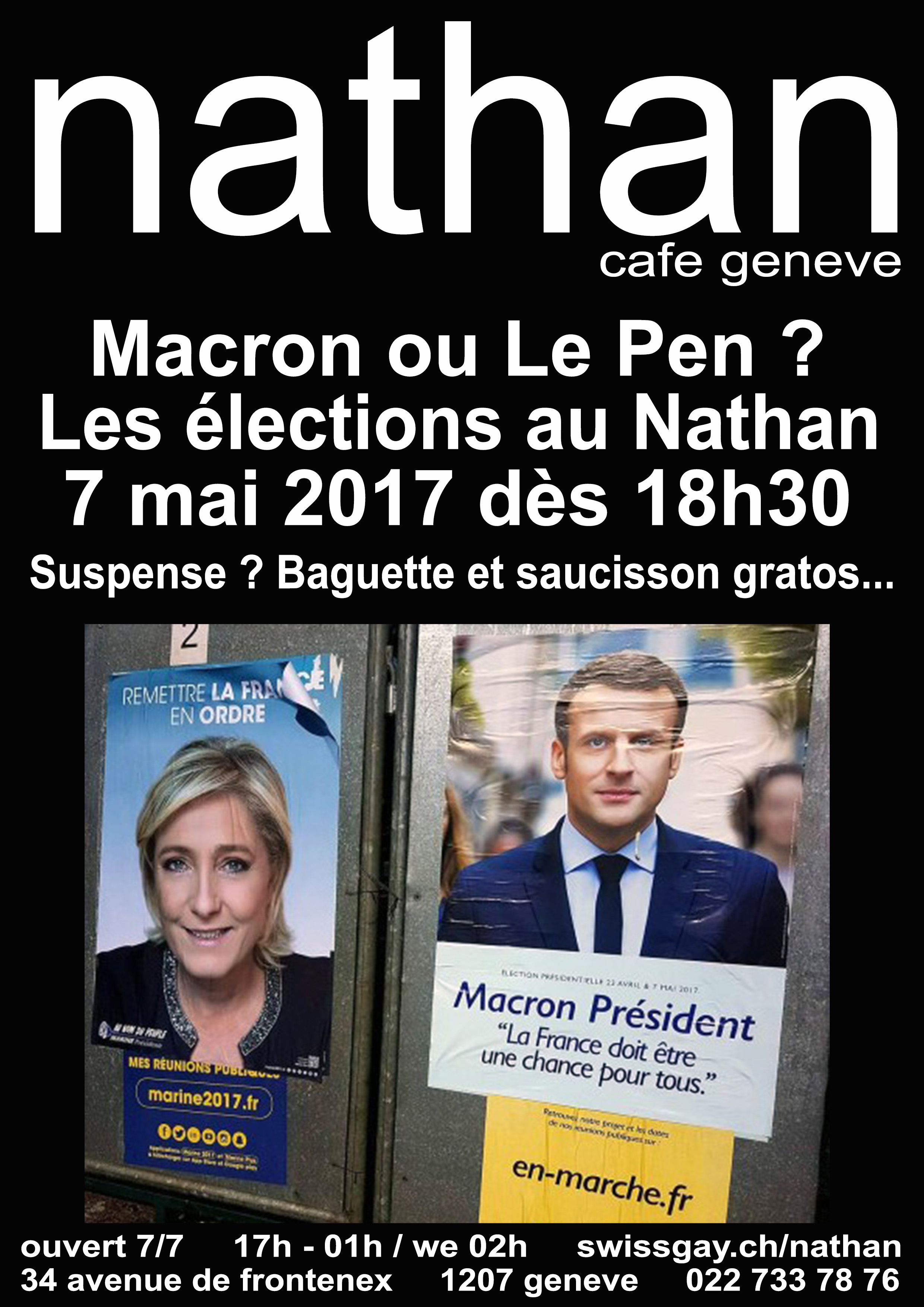 Nathan Café Genève - Les élections françaises au Nathan ! - Dimanche 7 mai 2017